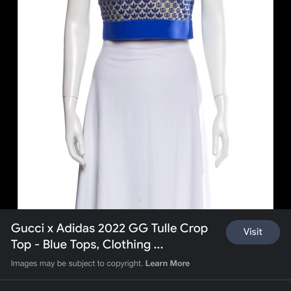 New💕Gucci Adidas Tulle crop top 💕 - Picture 3 of 7